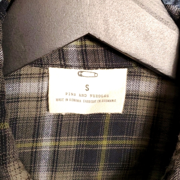 Urban Outfitters | Pins and Needles Gypsy Boho Prairiecore Gray Plaid Shirt - Picture 2 of 9